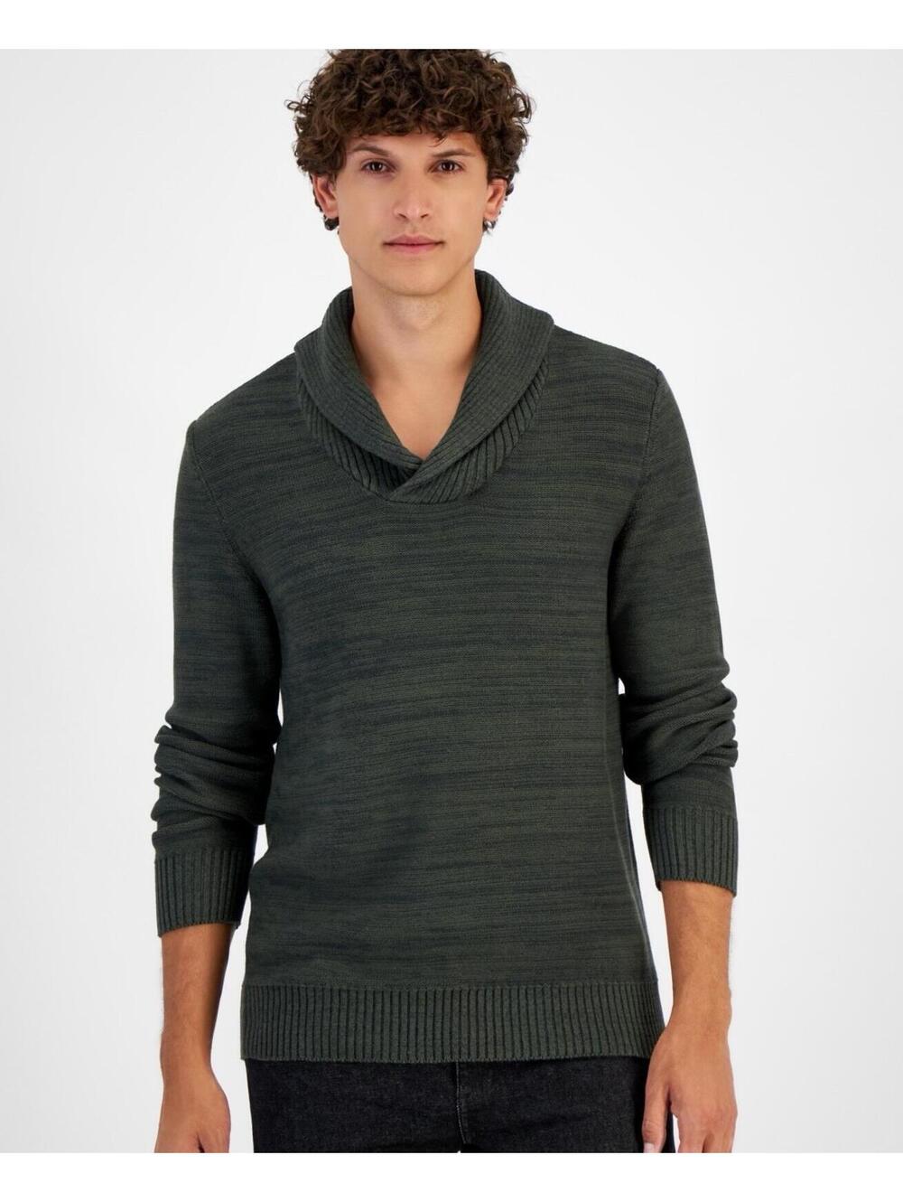 Sun + Stone Green Shawl Collar Pullover Sweater Cotton warm preppy academia XL